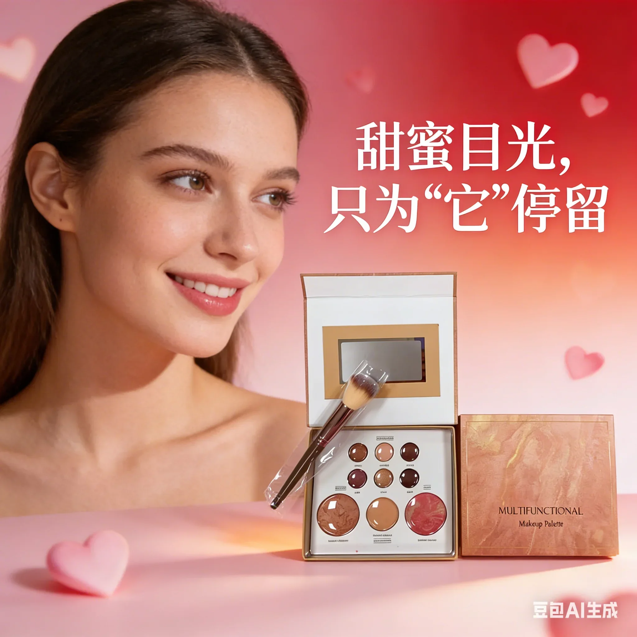 9 farben Multifunktionale Make-Up-Palette Valentinstag Geschenk Highlighter Lidschatten Rouge Kontur Unter-Auge Aufheller Schönheit Werkzeuge