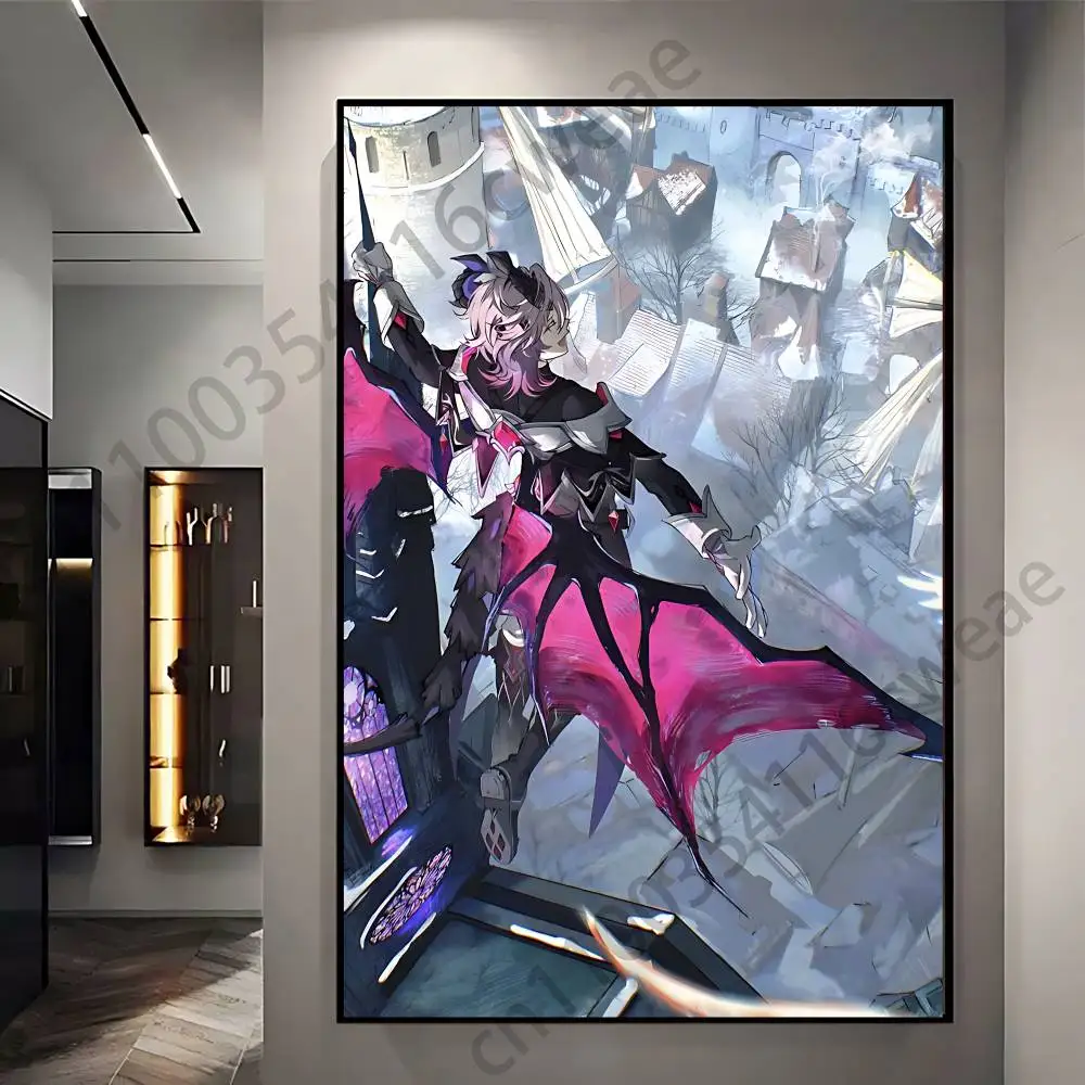 G-Genshin Impact D-Durin Wall Art Poster Print Wall Decor for Living Room Bedroom Home Decoration