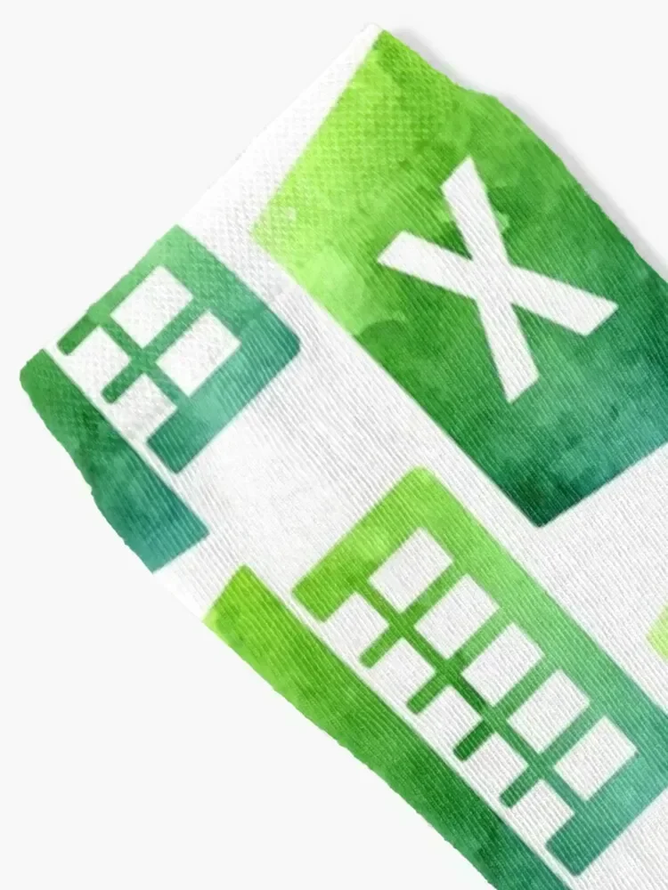 جوارب بشعار Excel بألوان مائية، جوارب تنس مضحكة، جوارب شتوية حرارية للرجال والنساء
