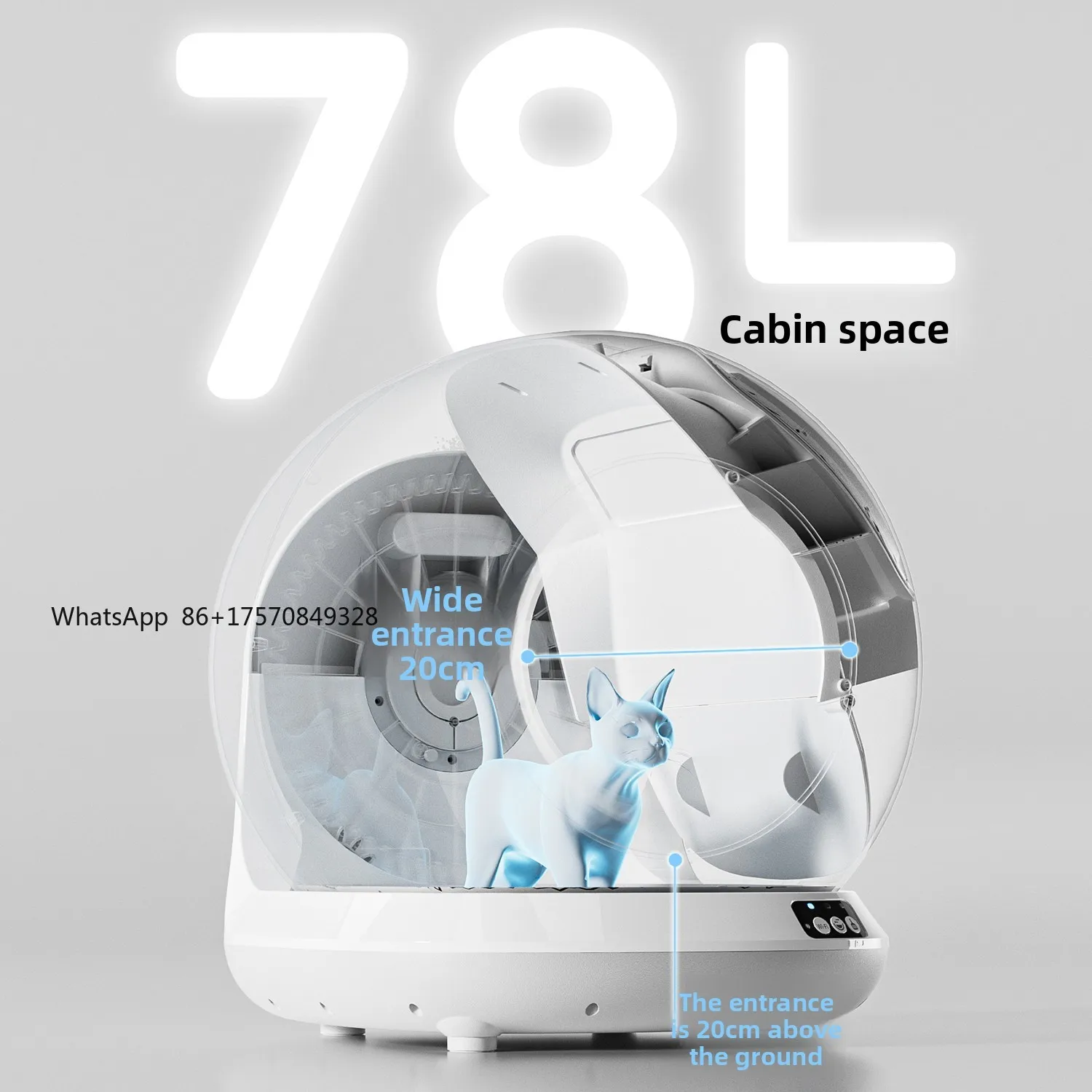 

The self-cleaning box is equipped with control functions and supports 2.4G unlimited network connection,supplies