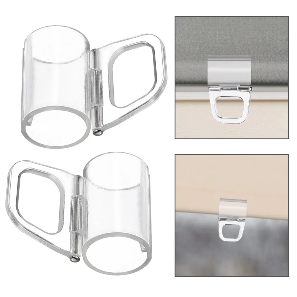

2pcs Cordless Window Shade Pulls Clear Plastic Roller Blind Lift Clips Handle Grips Pull Down Mechanism Replacement Accessory