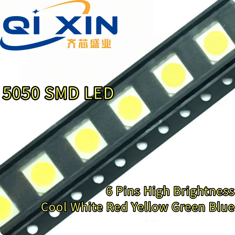 5050 SMD LED Chip 6 Pins High Brightness LED Diode Cool White Red Yellow Green Blue SMD LED Light Beads