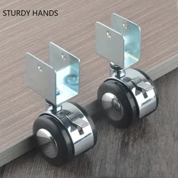 2β Furniture Crib Mute Caster Wheel Clamp with Brake Wheels U Type Swivel Caster Splint Wheel Furniture Hardware Accessories