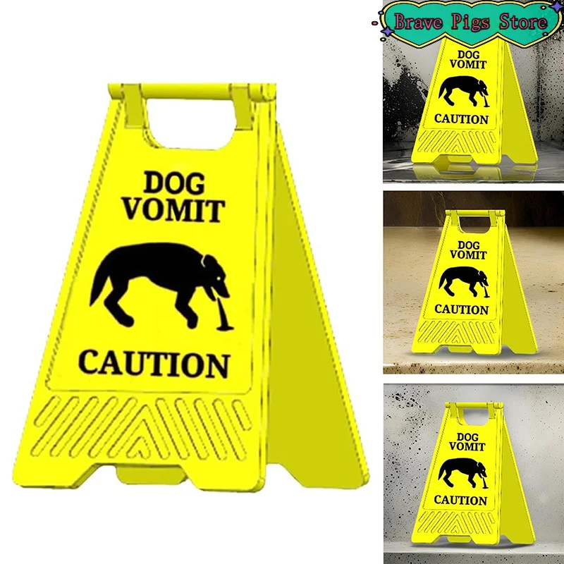 1Pcs Warning Sign Decoration Cat Vomit Sign Dog Vomit Sign Funny Prank Decoration Desk Decoration Funny Gift