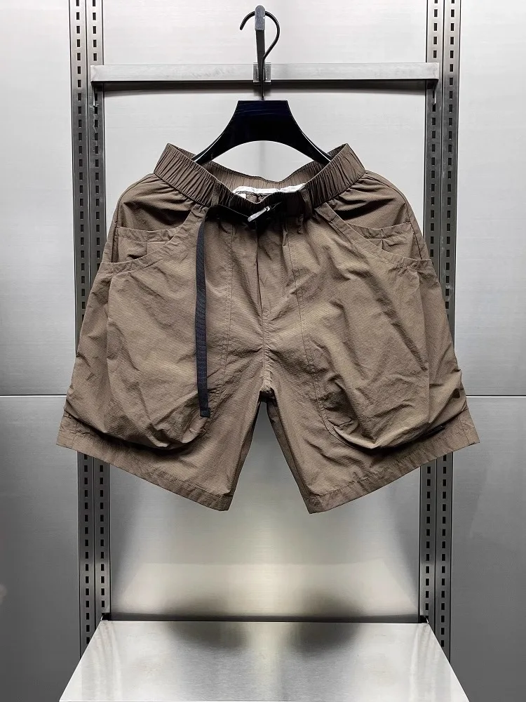 

Мужские летние тонкие прямые брюки с большими карманами, с поясом, шириной штанин 4-5 дюймов, повседневные, свободного кроя, рабочая одежда