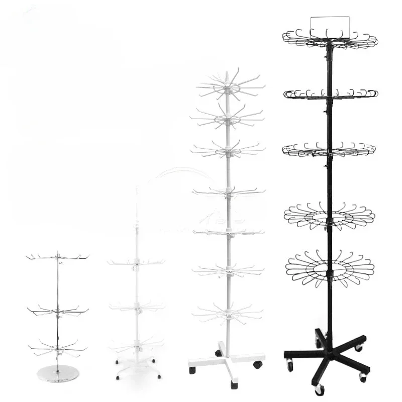 Customized stable stall, sturdy anti-theft rack, seven floor display, rotating accessory rack, socks, scarves, phone cases