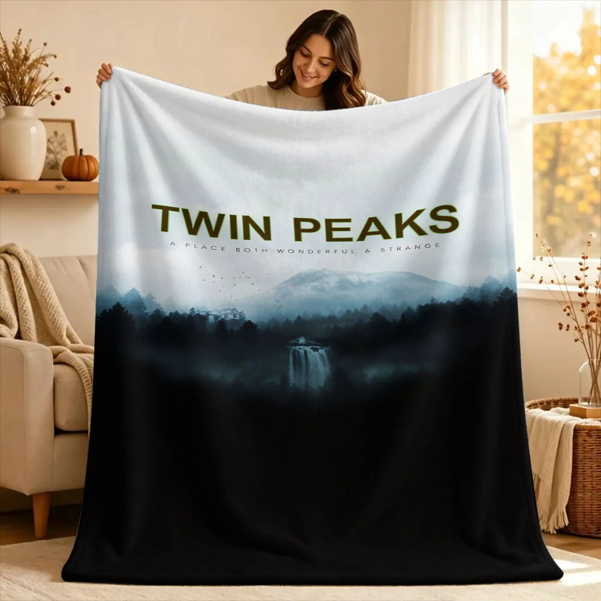 Twin Peaks F-Fire Walk Me  Blanket Quality Warm Soft  Throw Blanket Winter Boy Girl Living Room Street Trend Bedspread