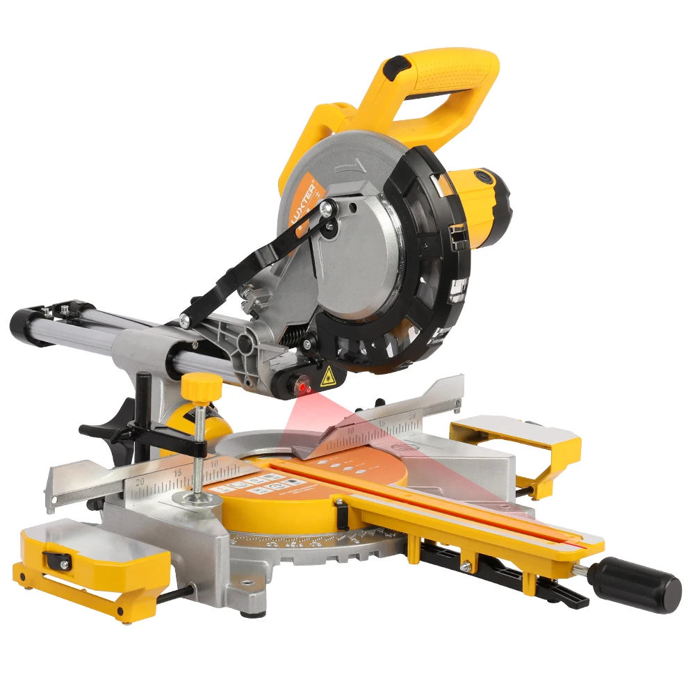 LUXTER 8 Inch 210mm Miter Saw Compound Sliding Single Bevel With Laser For Woodworking And Aluminium Cutting