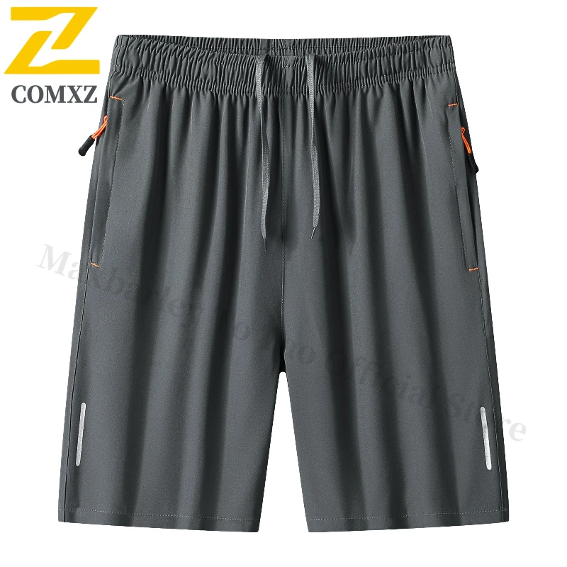 Men Sports Short Summer New Ice Silk Quick Drying Breathable Sports Shorts Drawstring Elastic Waist Outdoor Cycling Running Shor