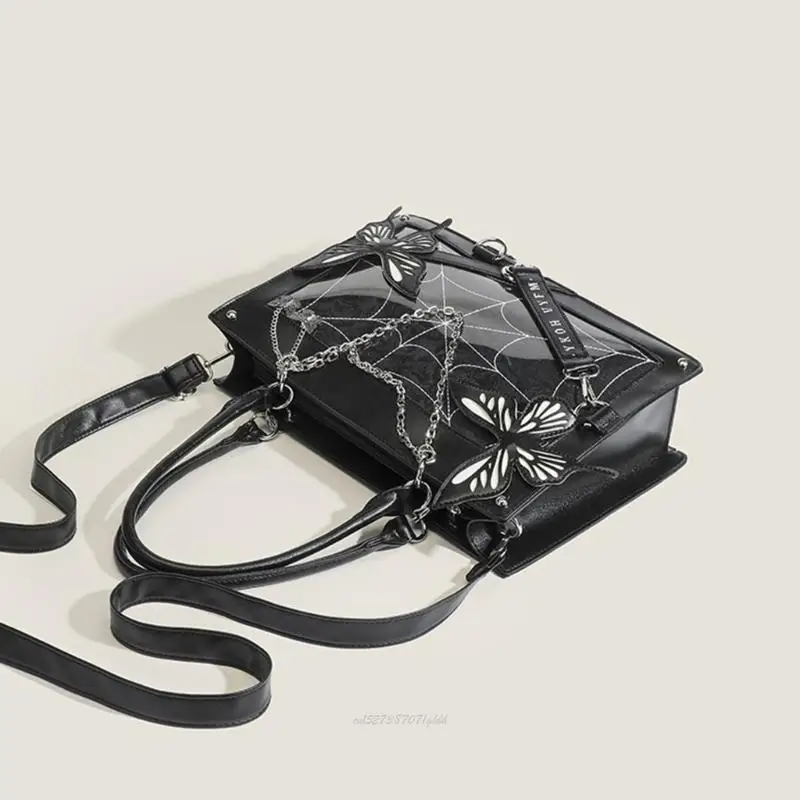 

X5XA Halloween Gothic Handbag Tote Bag Lolitas JK Uniform Shoulder Bag for Women Girl