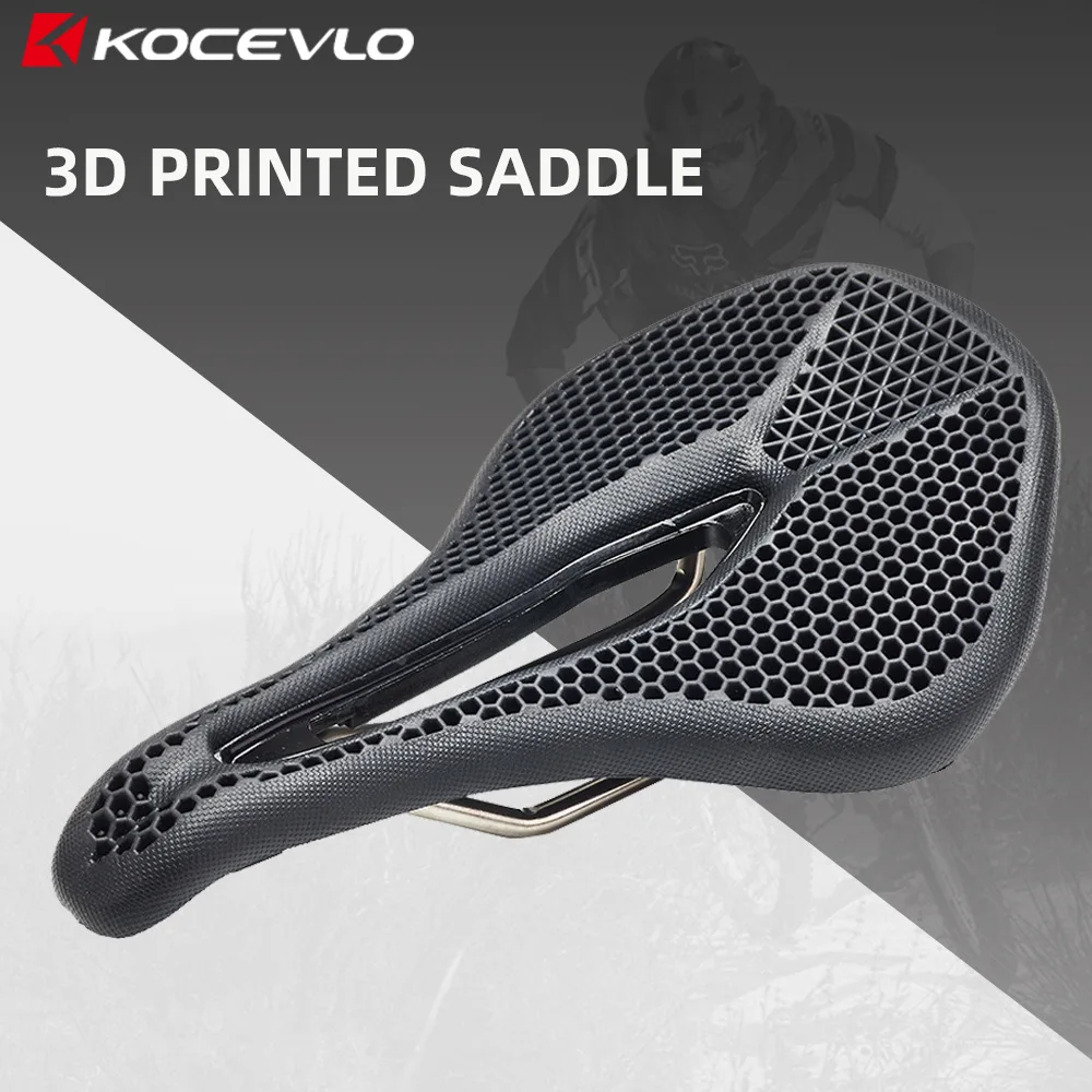 

KOCEVLO Mountain Bicycle Saddle Cushion Faux 3D Printed Cycling Seat Rubber Hollow Breathable