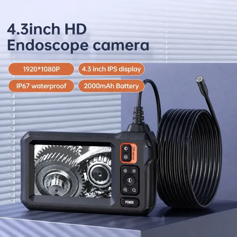 C30-M 2.7cm Short Module Endoscope Camera 8.5mm Industrial Video Borescope with 4.3 Inch Color IPS Display Screen Inspection