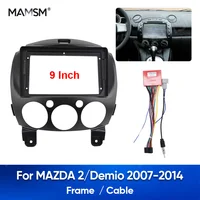 MAMSM 2007-2014 para MAZDA 2/Demio marco de DVD para coche Panel Facia Radio estéreo Android adaptador de arnés de cables de 9 pulgadas Panel de tablero