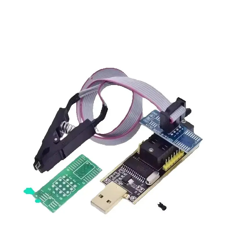CH341A/CH341B USB Programmer Module for SOIC8 SOP8 EEPROM 93CXX 24CXX 25CXX Series BIOS Flash Test Clip DIY Kit