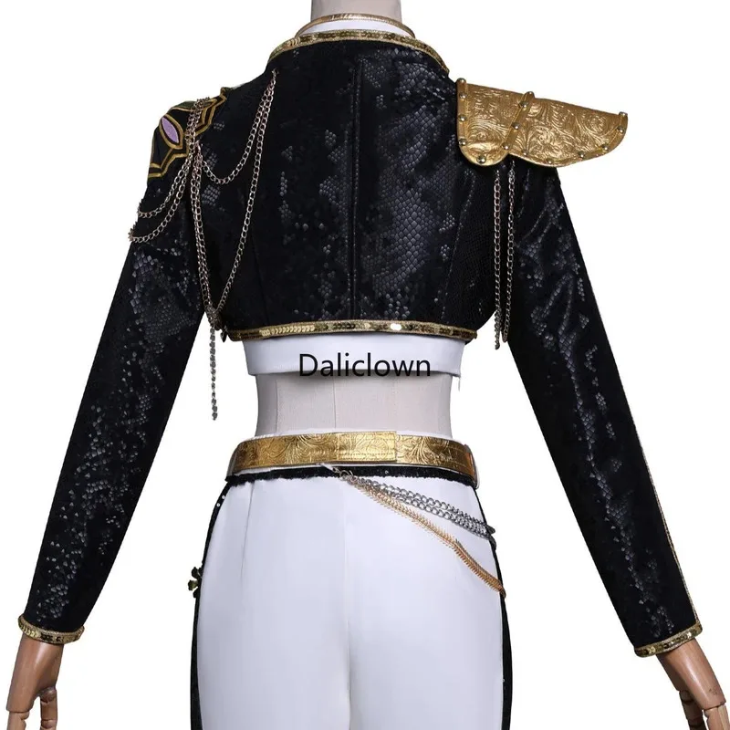 CyBlack Golden KPop Demon Hunters Huntrix Rumi Zoey Mira Cosplay disfraz peluca mujeres adultas fiesta de Halloween puesta en escena Outfi