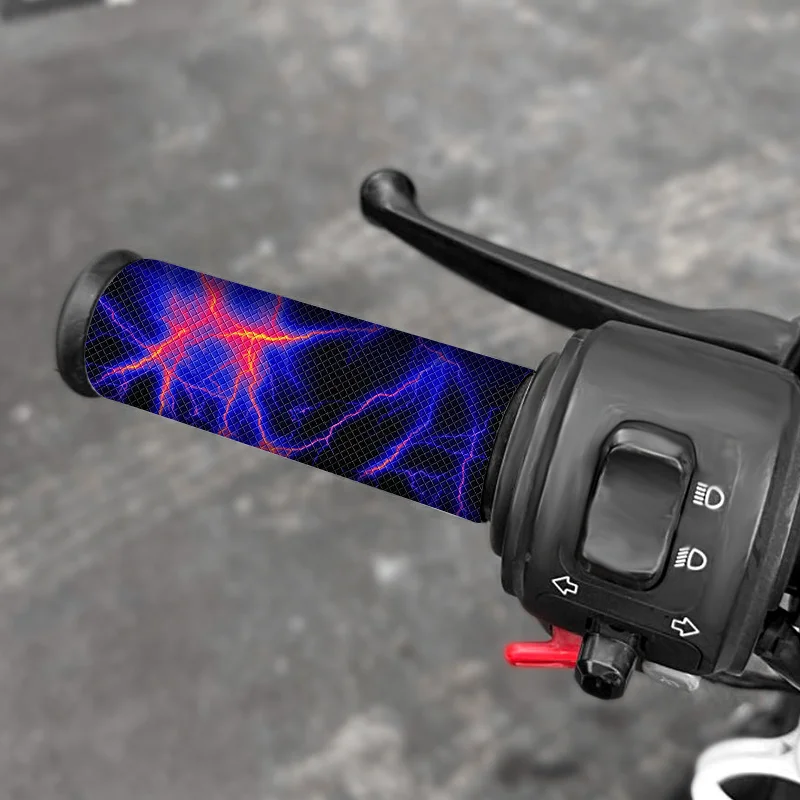 2Pcs/set Lightning Bolt Handlebar Stickers, Waterproof Anti-Slip Vinyl Decals for Bike and Scooter