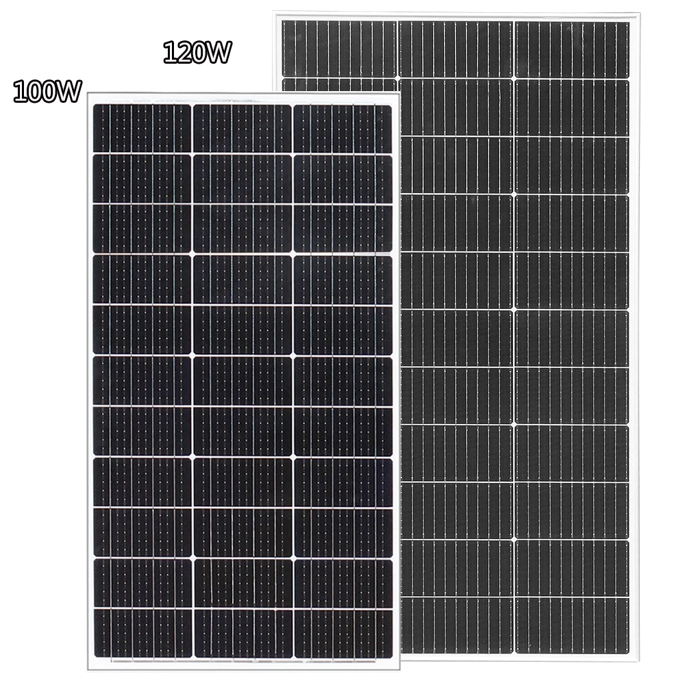 

BOGUANG Hard Solar panel, 100 W, 120 W monocrystalline solar panel for 12 V batteries,solarpanel, photovoltaic solar panel, 12 V, ideal for motorhome, balcony installation, gazebos, boat