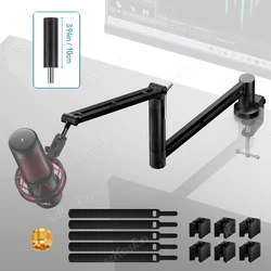 Adjustable Microphone Boom Arm Extended Riser with Cable Management Low Profile Mic Arm Gaming Microphone Stand for AM8 K688 A8