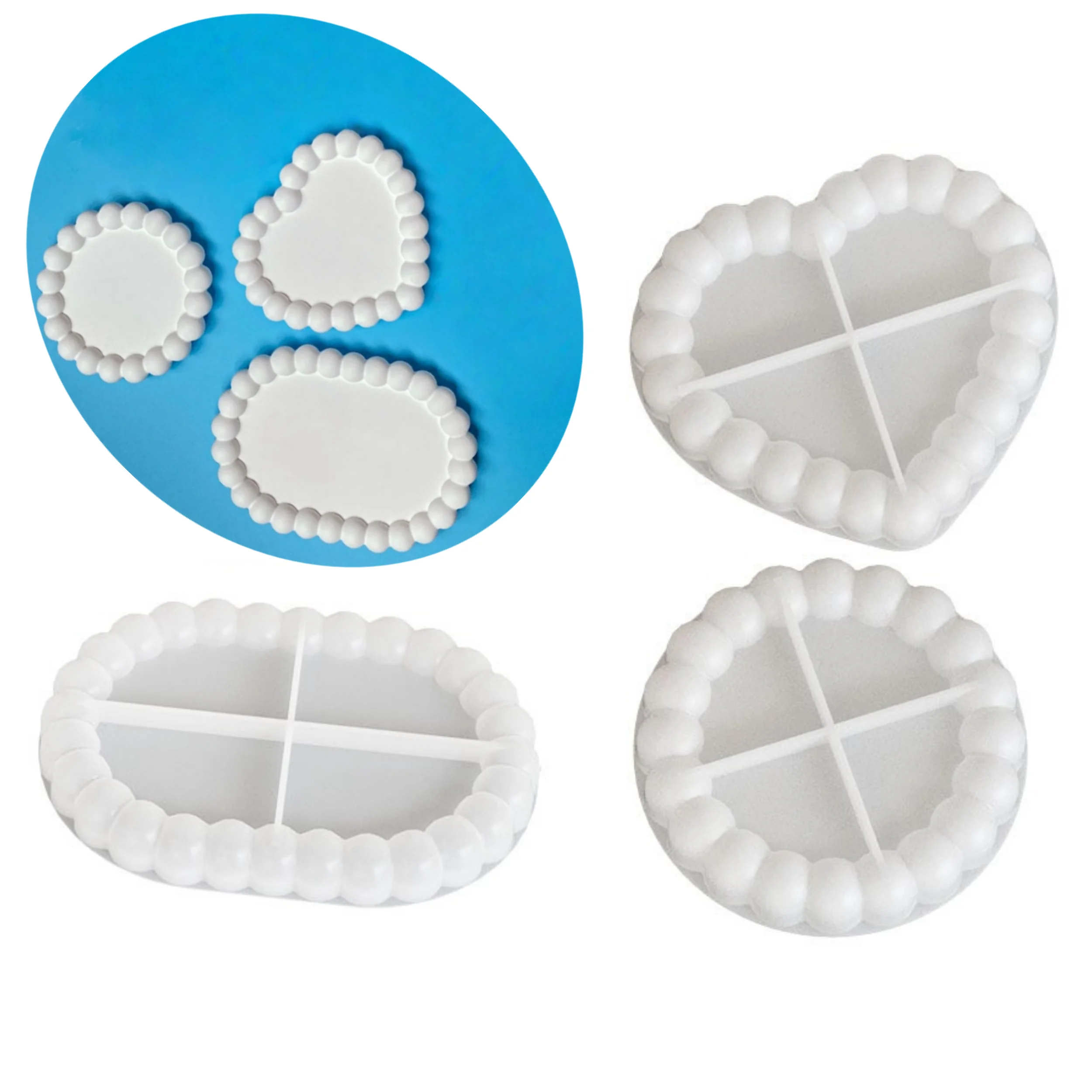 Bubble Storage Tray Silicone Mold DIY Bubble Storage Board Jewelry Display Resin Gypsum Cement Gift Casting Mold Home Decoration