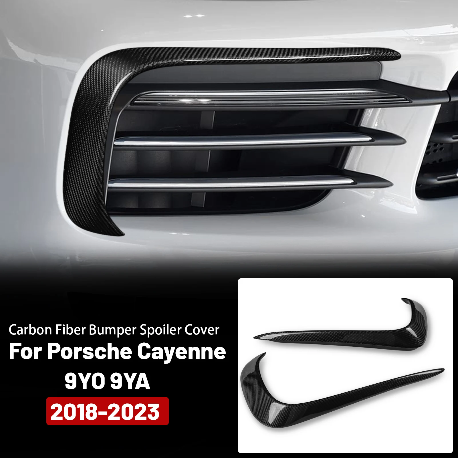 

Carbon fiber Car Front Bumper leaf panel air outlet decorative panel For Porsche Cayenne 18-23（2 pcs）