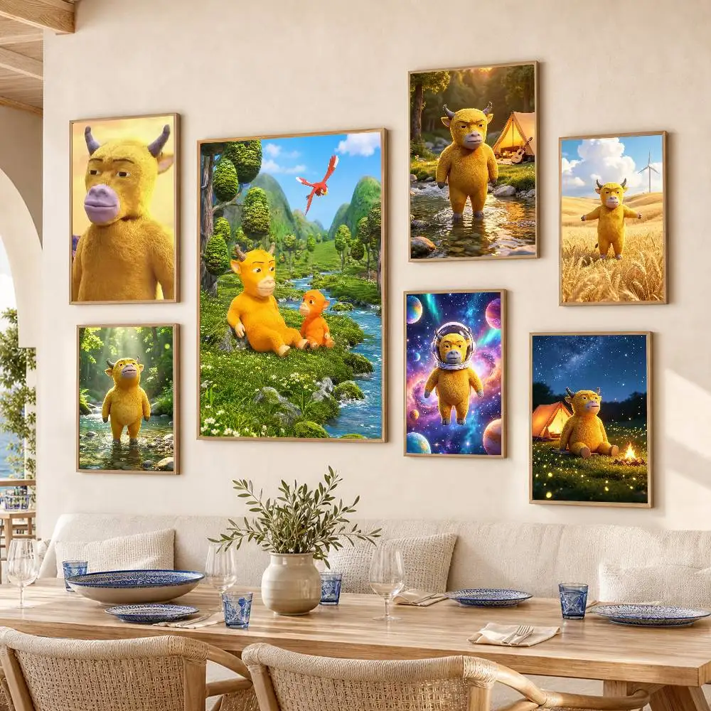 N-Niu Lai Poster Self-adhesive Art Waterproof Paper Sticker Coffee House Bar Room Wall Decor