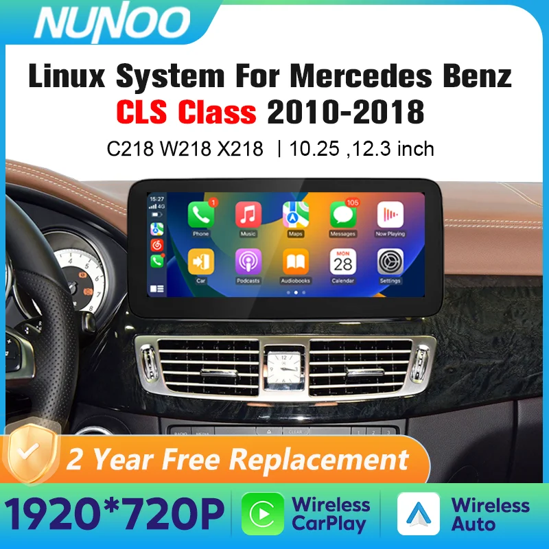Linux Carplay Touchscreen für Mercedes Benz CLS-Klasse C218 W218 X218 2010-2018 Auto-Multimedia-Player Radio Automotive Navi