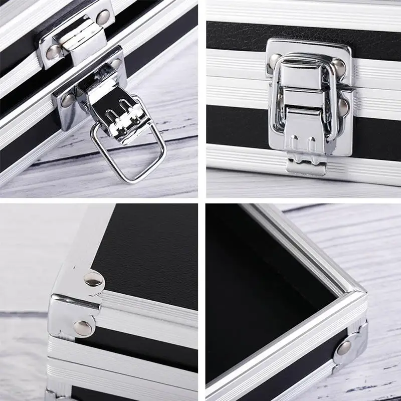 1 قطعة سبائك الألومنيوم المحمولة أدوات المستندات النقدية المنزل الآمن الأسود خفيفة الوزن الدعائم المعدنية صناديق تخزين كلمة المرور