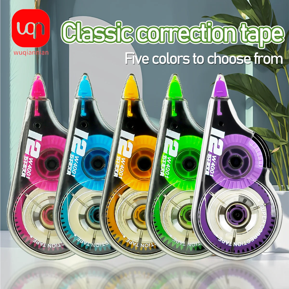 Correction Tape 12M Large Capacity White Out Tape,Multi‑Color Portable Correct Tapes For Student Writing  Office Stationery