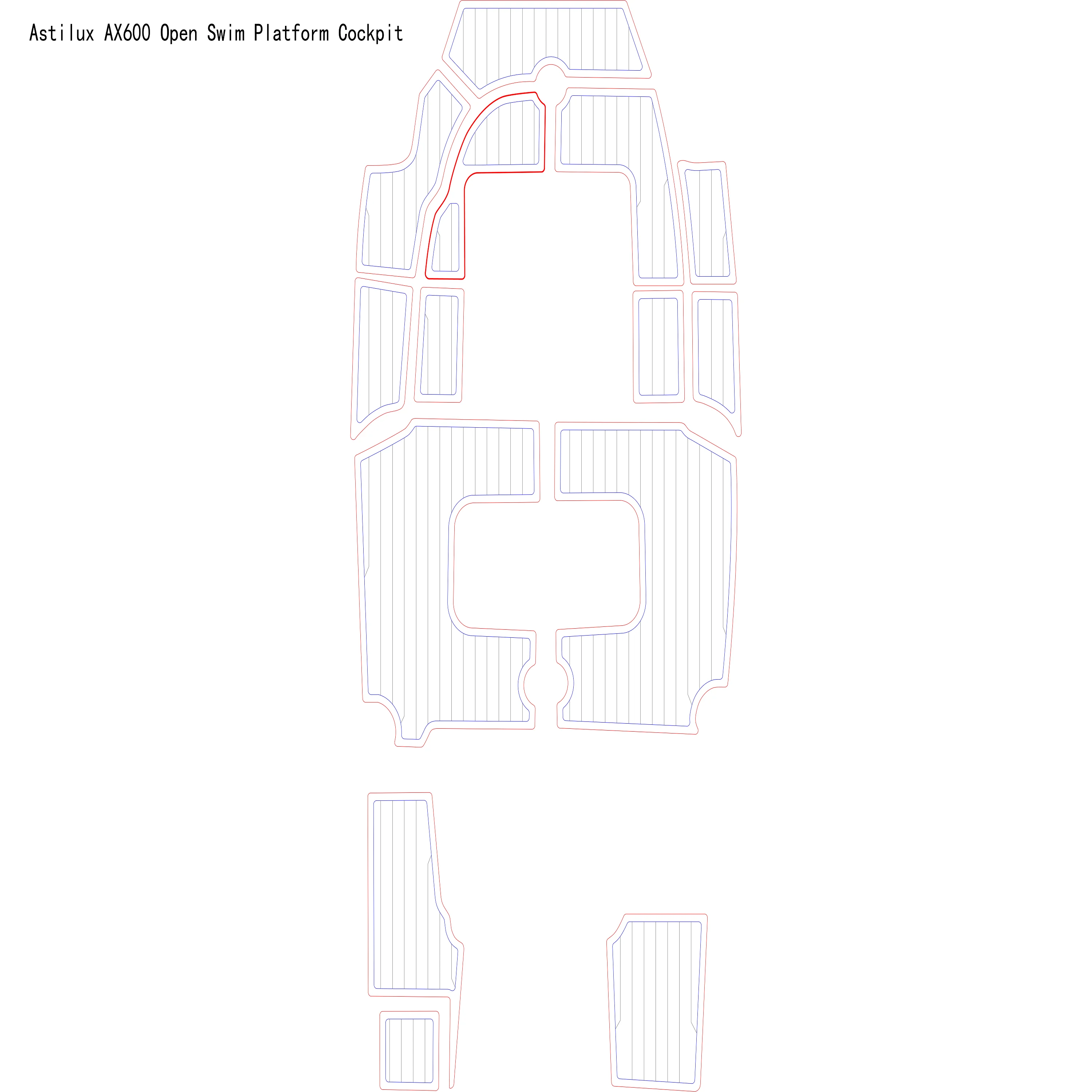 

Astilux AX600 Open Swim Platform Cockpit Boat EVA Faux Teak Deck Floor Pad