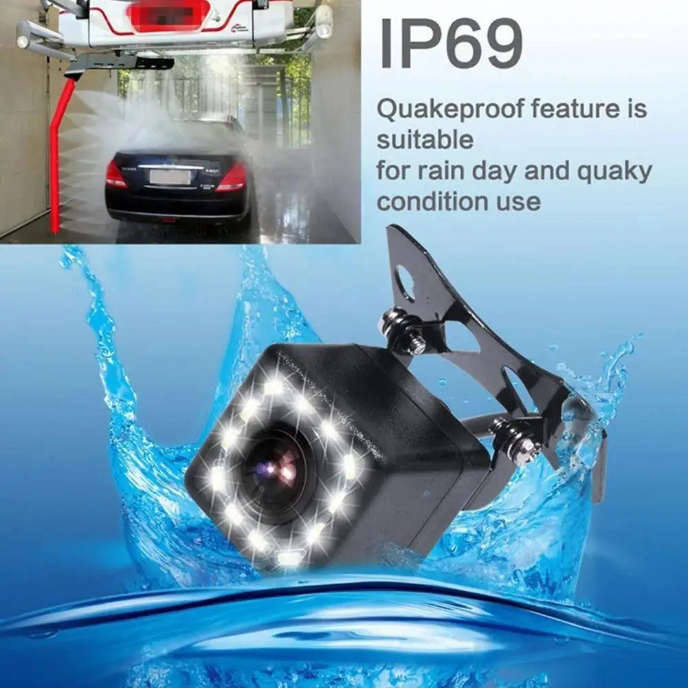 Podofo Car Rear View Camera Backup Reversing Camera With Parking Line Night Vision Waterproof 170 Wide Angle HD Color Image