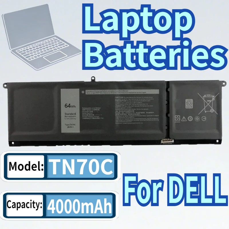

TN70C JGCCT N9XX1 TN70C XDY9K 64Wh 15.2V Laptop Battery For DELL Vostro 3510 3515 5410 5510 Series Latitude 3320 3420 3520