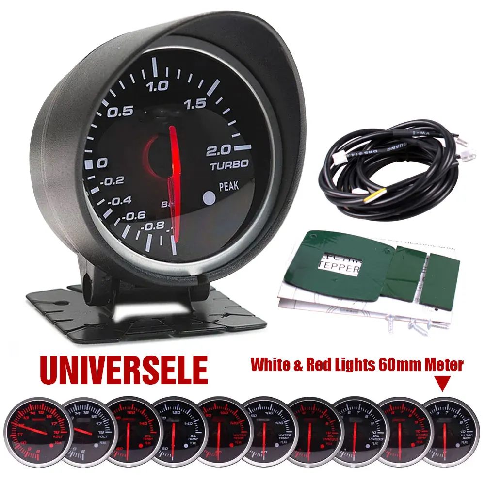 

DEFI BF Series 60mm Automotive Gauge - Multi-Function (Volt, Water/Oil Temp, Boost, AFR) w/ White Red Illumination