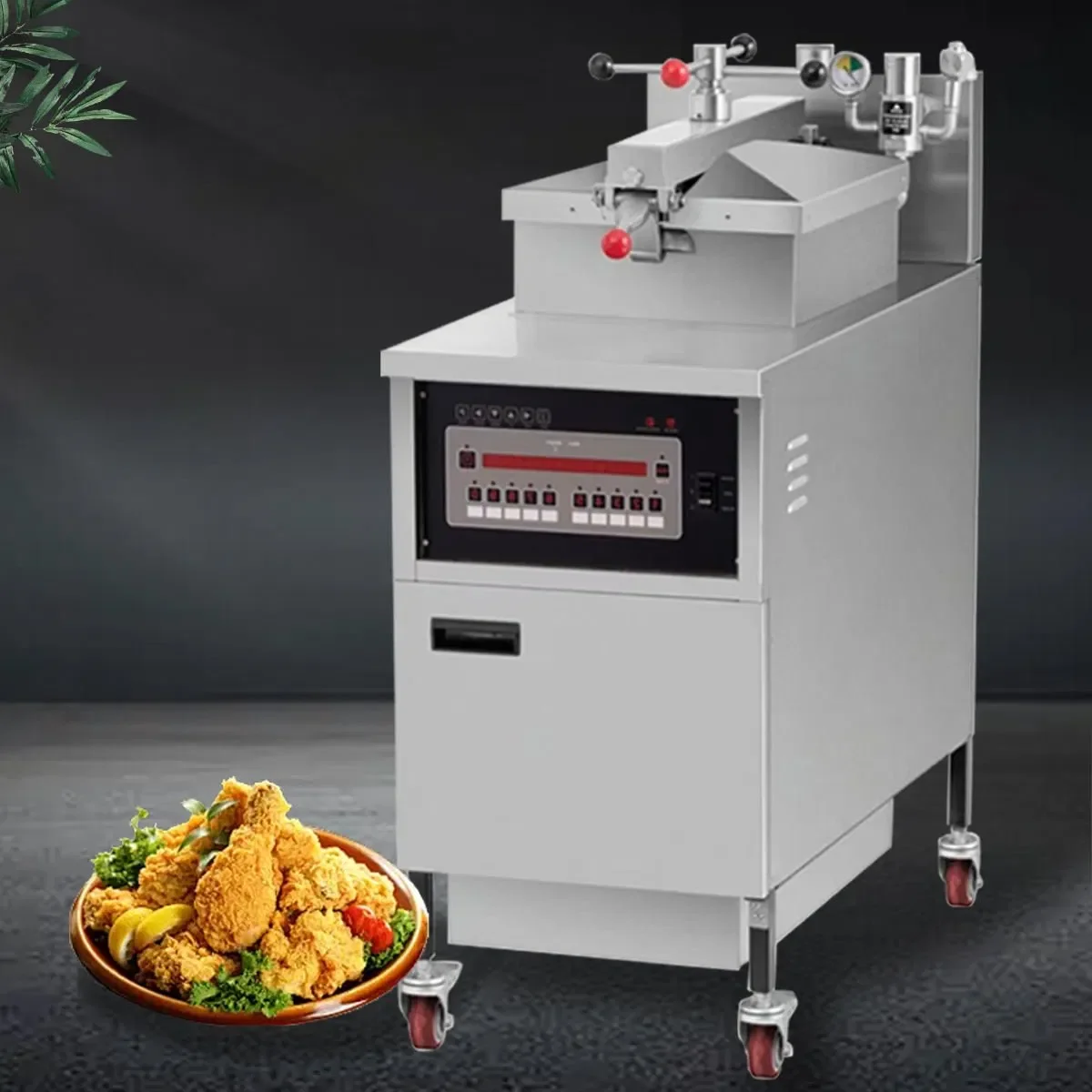 Commercial Electric 24L Stainless Steel W Restaurant Deep Fryer Machine Double Basket 4-Wheel Counter Top Commercial Grade