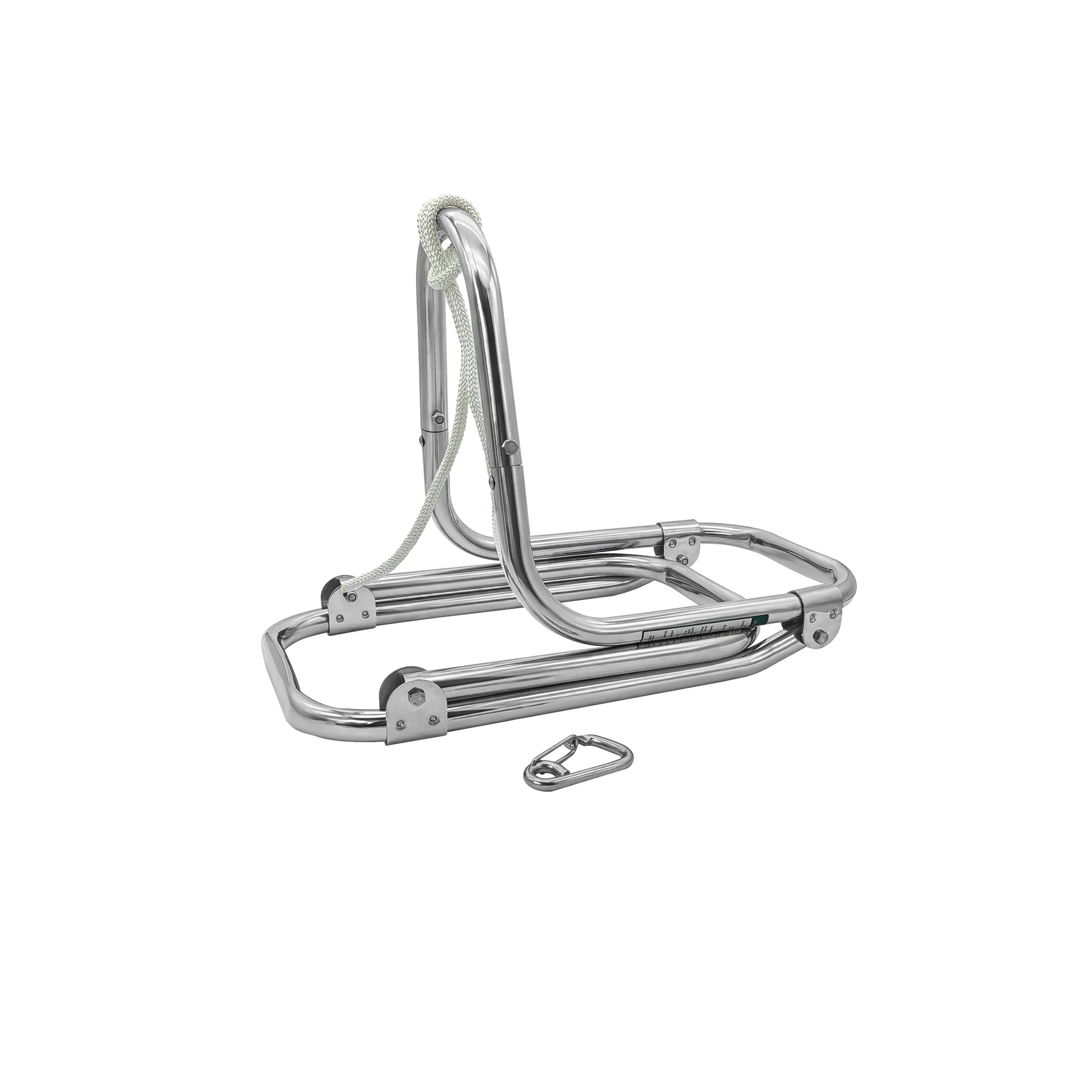 

3 Steps Folding Ladder Boarding Ladder with Rope and Shackle Stainless steel 304 for Marine Boat Yacht