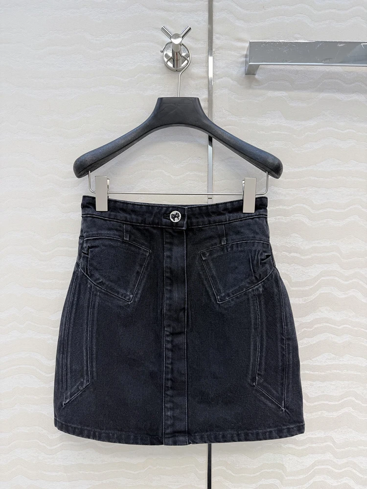 

SVORYXIU Spring Summer 2026 New style Bow Denim series Button design Woman Fashion black Trend Mini skirt