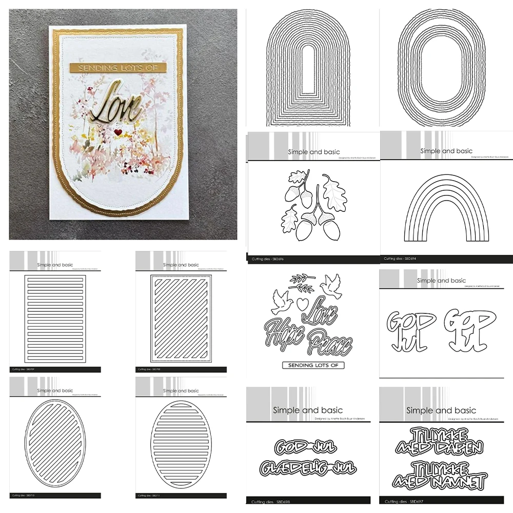 Simple and Basic Pierced Pinecone Mistletoe Leaf Frame Christma Metal Cutting Dies Set for Scrapbook Greeting Card Journal Paper