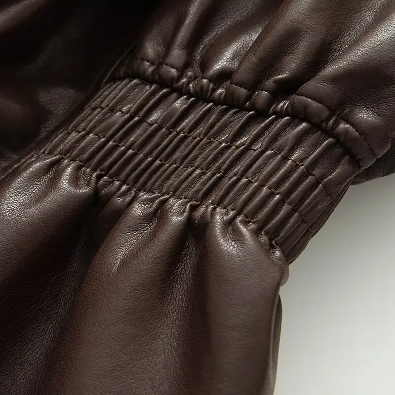 เสื้อแจ็คเก็ตแฟชั่นสตรีแบบสองชิ้นปลอม รุ่นใหม่ล่าสุดสำหรับฤดูใบไม้ร่วงและฤดูหนาว ทำจากหนัง PU ทรงยาว ปิดด้วยซิป