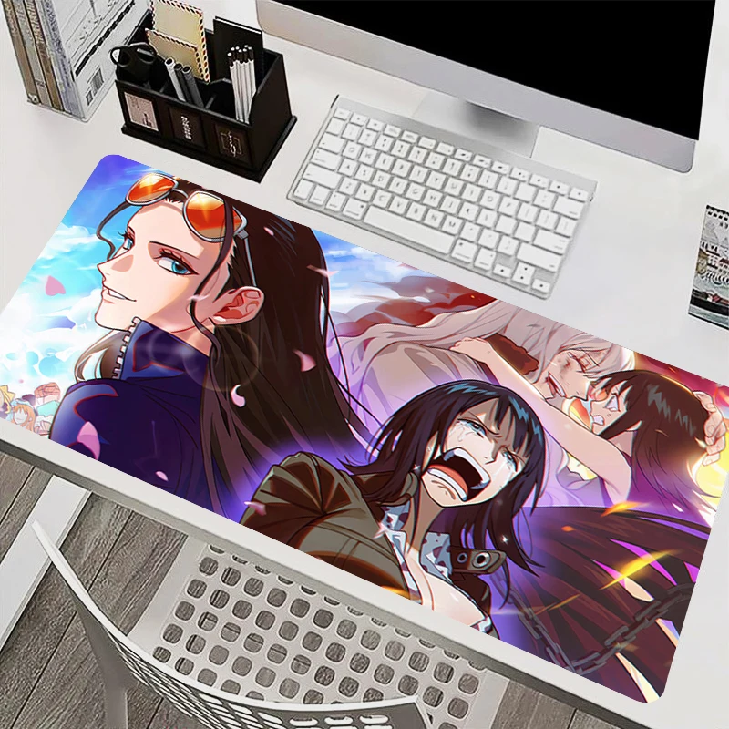 Mousepad portátil mouse pad acessórios de escritório pc teclado almofada de borracha copo macio tapete grande uma peça nico robin tapete de mesa