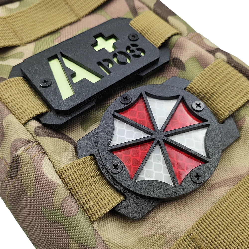 Molle EDC Identify Safety Outdoor Mark Strip Patch Umbrella Blood Type Nuclear Radiation Cat Eyes Tactical Equipment Accessorry
