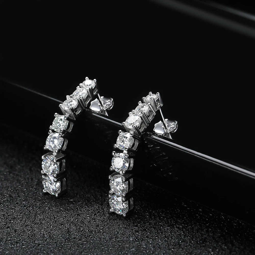 KNOBSPIN D VVS1 Moissanite Pandent Earrings for Woman Wedding Jewely with GRA s925 Sterling Sliver Plated 18k White Gold Earring