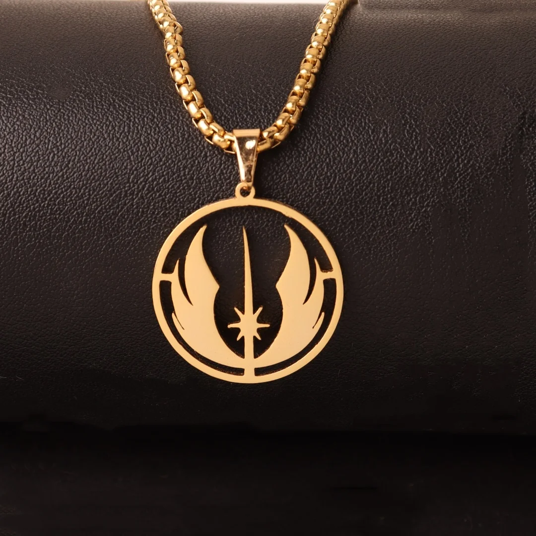Stainless Steel Necklaces Jedi Order Symbol Logo Pendant Chain Star Gothic Necklace For Women Jewelry Hip Hop Man Gifts