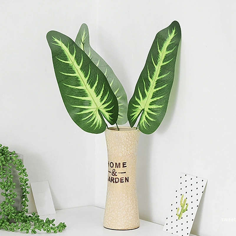 Artificial Monstera Leaves Hawaiian Style Jungle Wedding Birthday Party Decoration Hotel Dinner Table Decor Fake Plant Walls