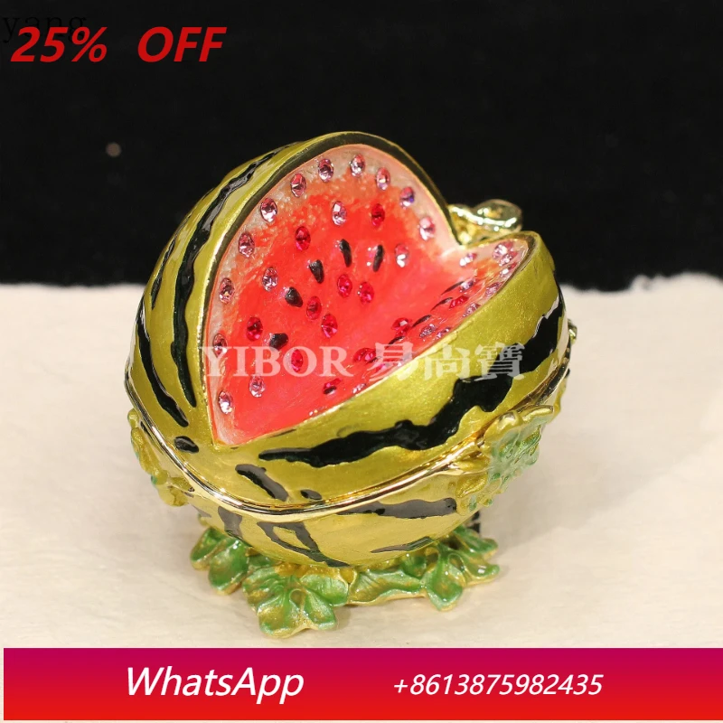 

CX enamel jewelry box new fruit watermelon simulation small ornament