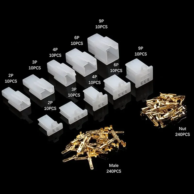 580pcs 2.8mm 2/3/4/6/9 Pin Automotive Wire Connectors Male Female Terminal Plug Kit for Car Motorcycle Ebike