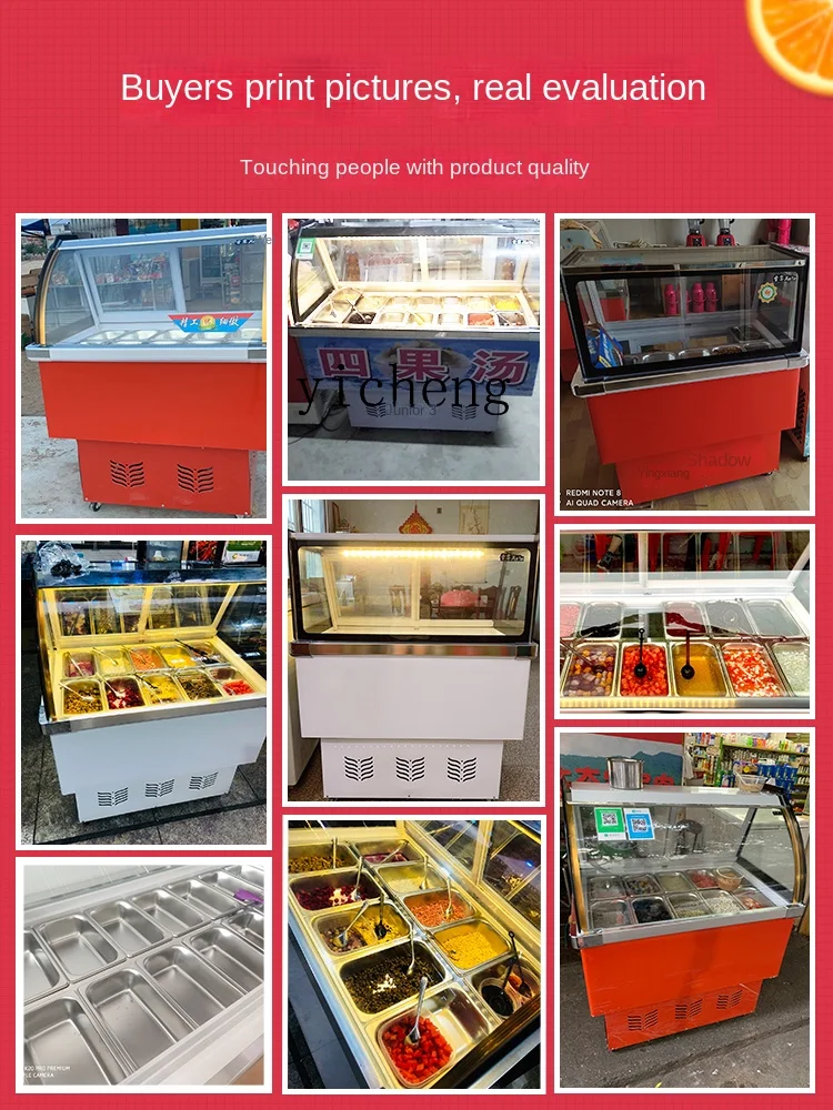 Tqh Fruit Fishing Display Cabinet Freezer Ching Bo Leung Fresh Cabinet Commercial Stall Car