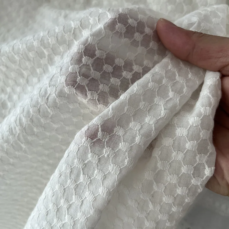 

Round Dot Embroidered Cotton Lace Fabric Dress Headwear Curtains DIY Handmade Sewing Fabric