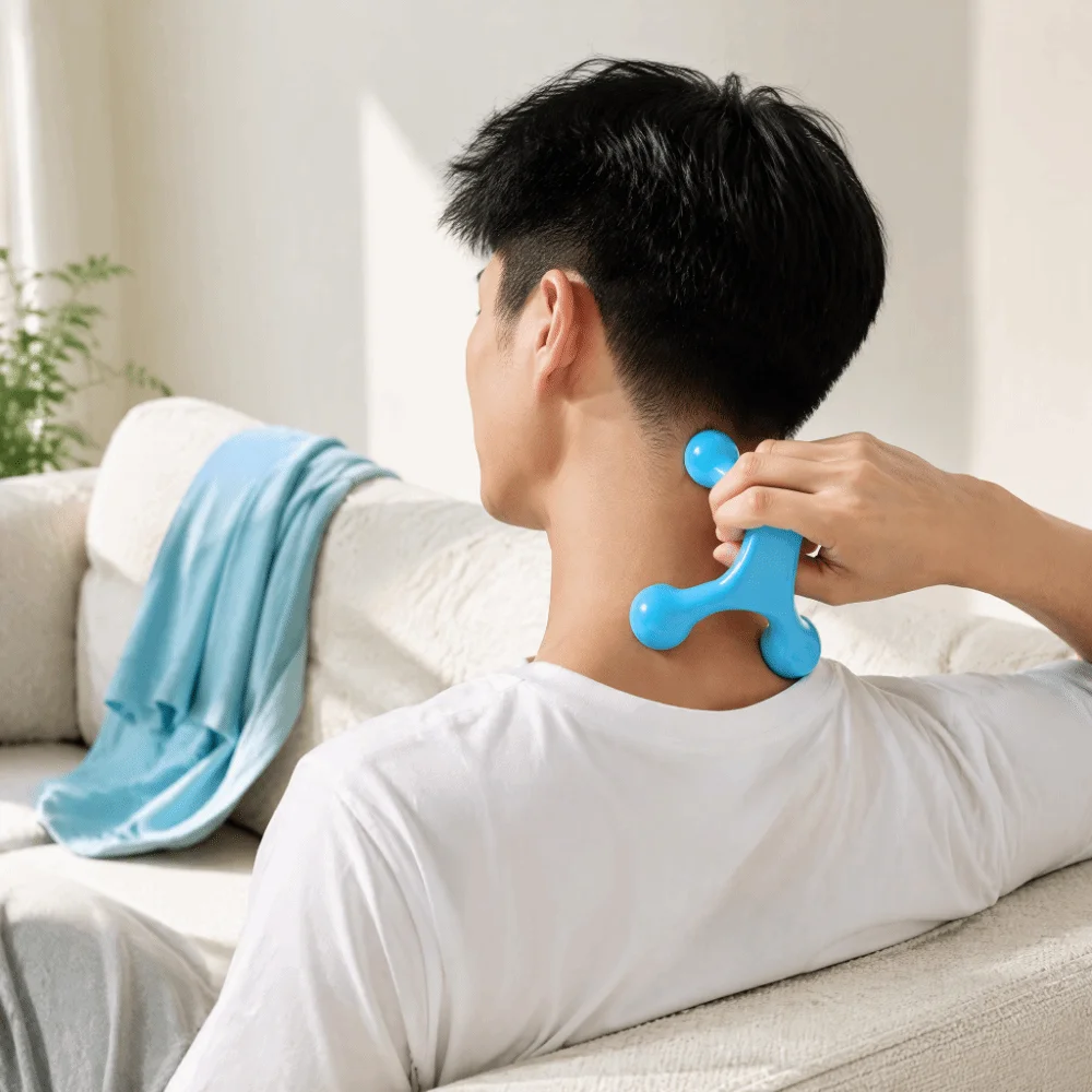 4-Leg Design Handheld Massage Tool ABS Material Manual Operation Pressure Point Massager Thumb Shaped Full Body Massager