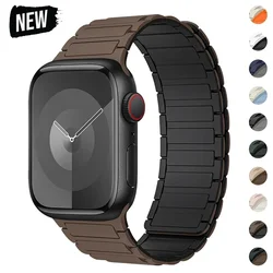 Magnetic Loop For Apple Watch Bands 44mm 40mm 49mm 45mm 41mm 38mm Silicone Bracelet iWatch Series 9 8 7 6 5 4 3 Se ultra 2 strap