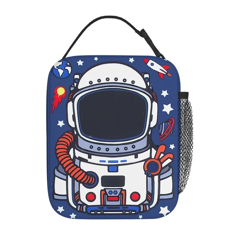 

Astronaut Rocket Handheld Insulation Lunch Bag for Boy/Girls Best Gifts 3D Cartoon Portable School Bento Outdoor Picnic Bag