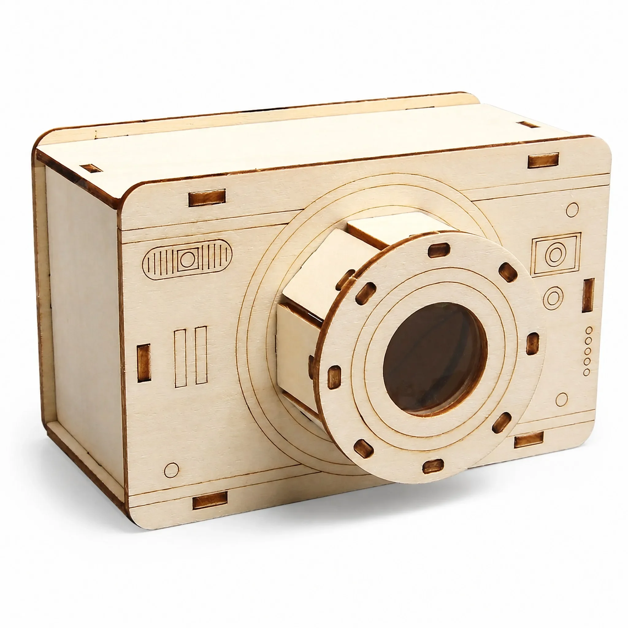 Wooden Camera Model DIY Kit STEM Science Experiment Toy for Kids Students Educational Assembly Craft Gift Classroom Learning Fun